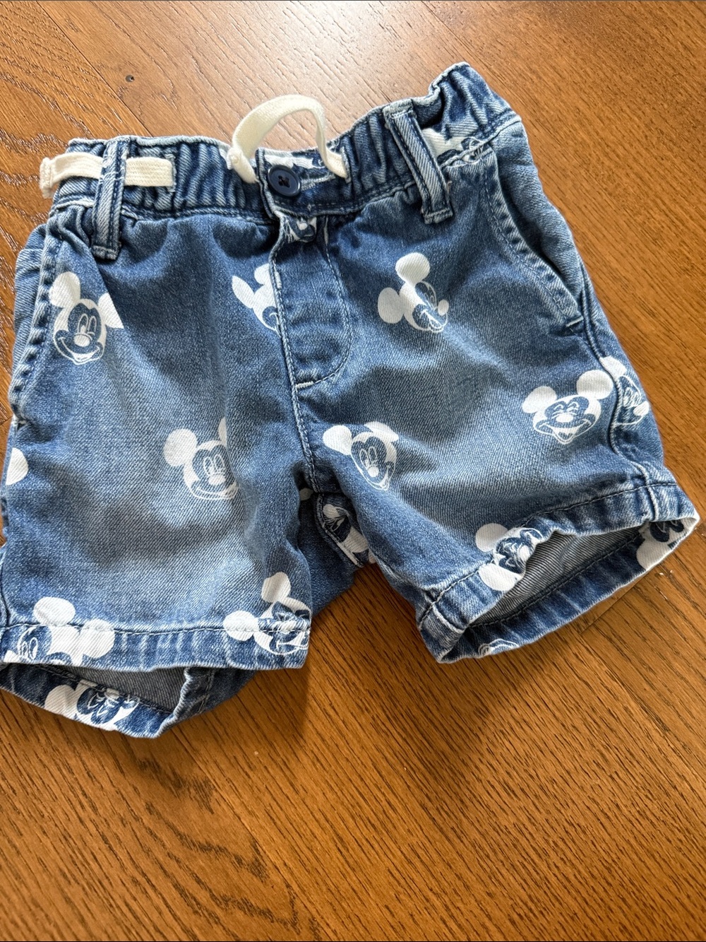 Unbranded Blue Denim Mickey Print Toddler Shorts
